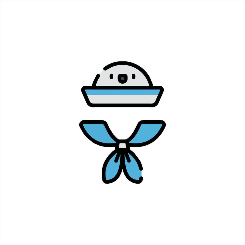 A blue hat with a bow on it vector
