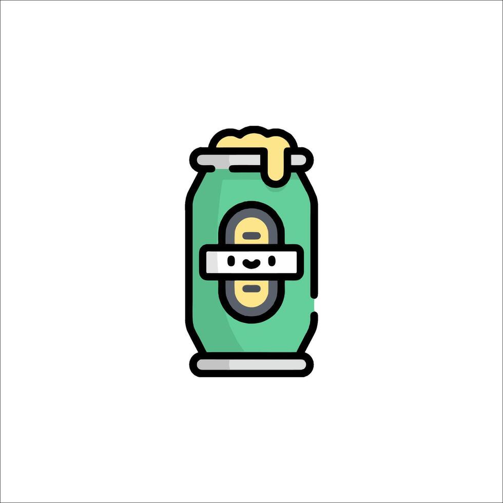 A can of beer with a yellow lid vector