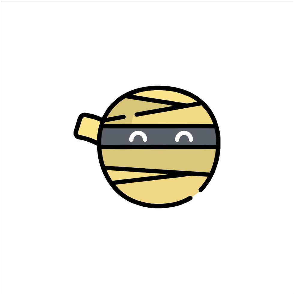 A cartoon mummy with a smile on its face vector