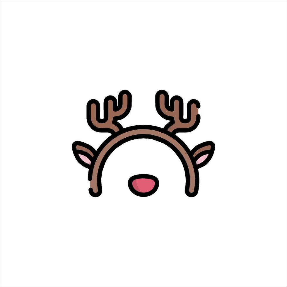 A reindeer head icon with a pink nose vector