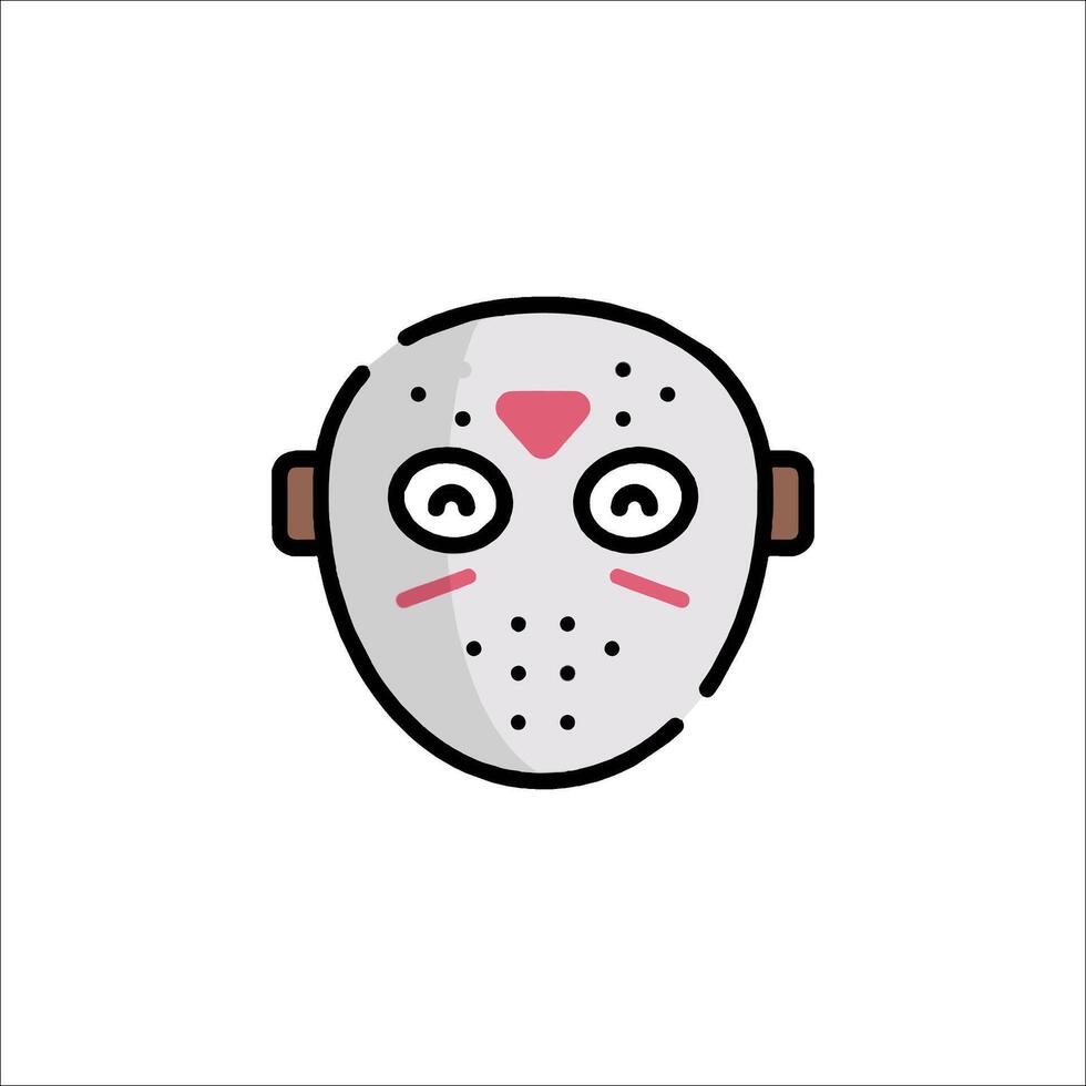 A cartoon mask with a heart on it vector