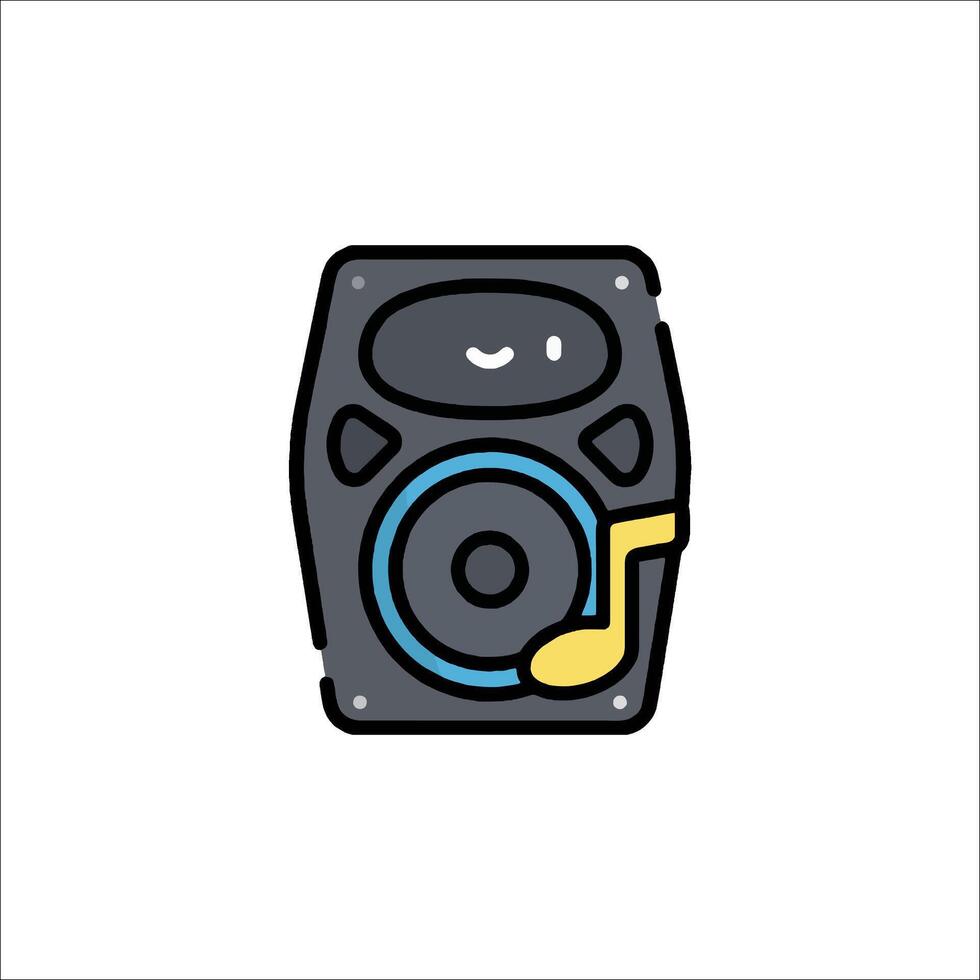 A speaker icon with a note on it vector