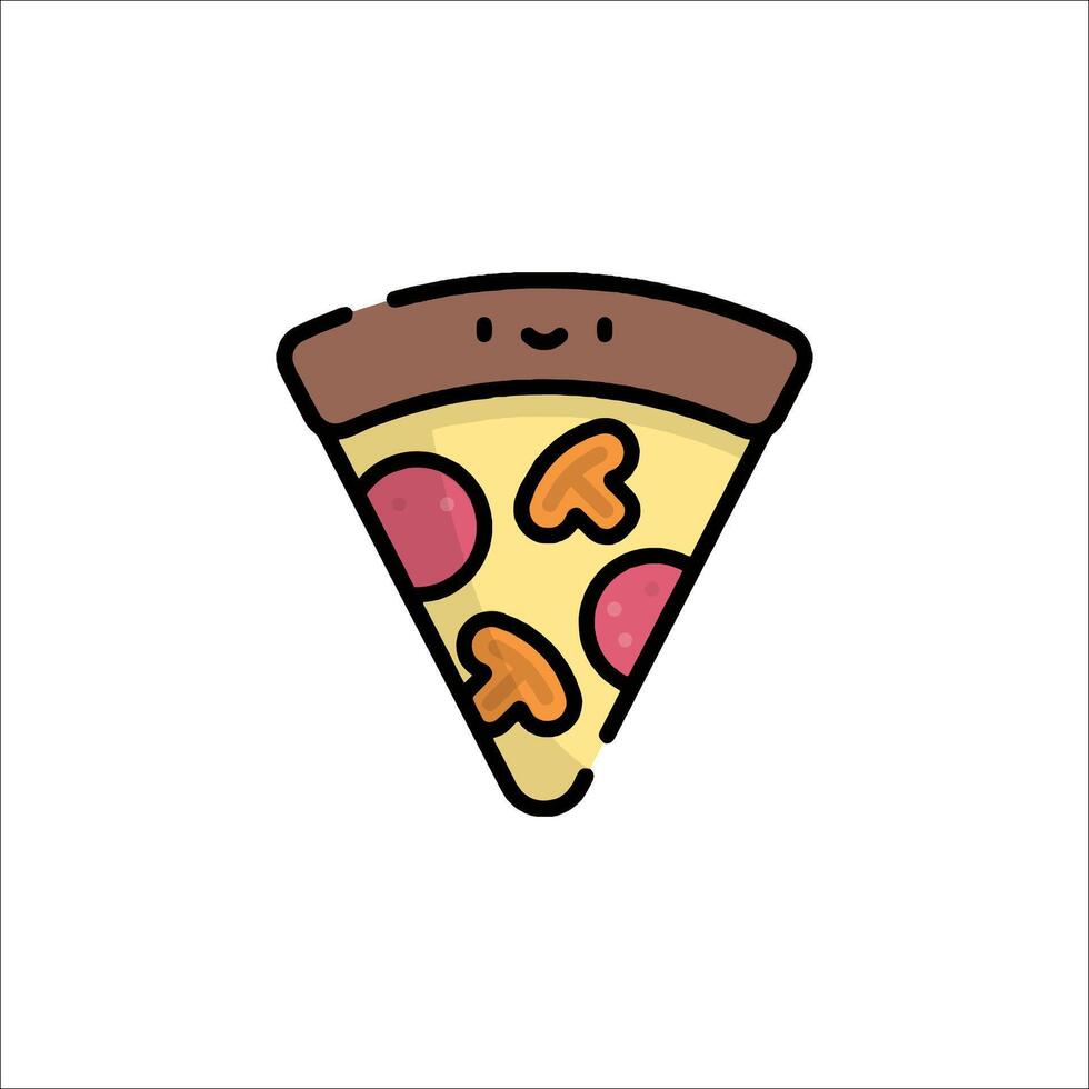 A slice of pizza with a heart on it vector