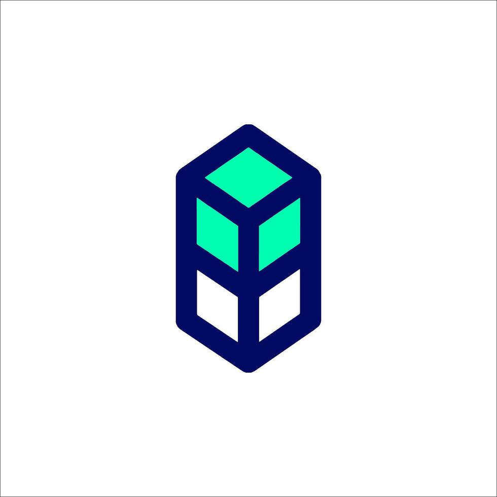 A logo for a company that is made up of a cube vector