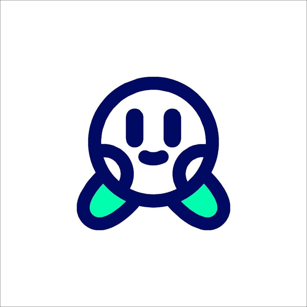 A cartoon character with a green bow on its head vector