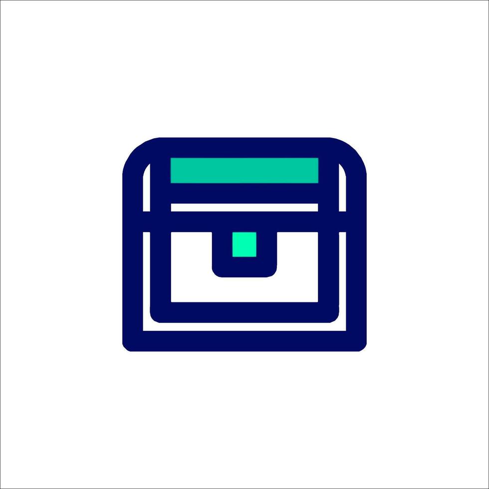 A blue and green icon of a wallet vector