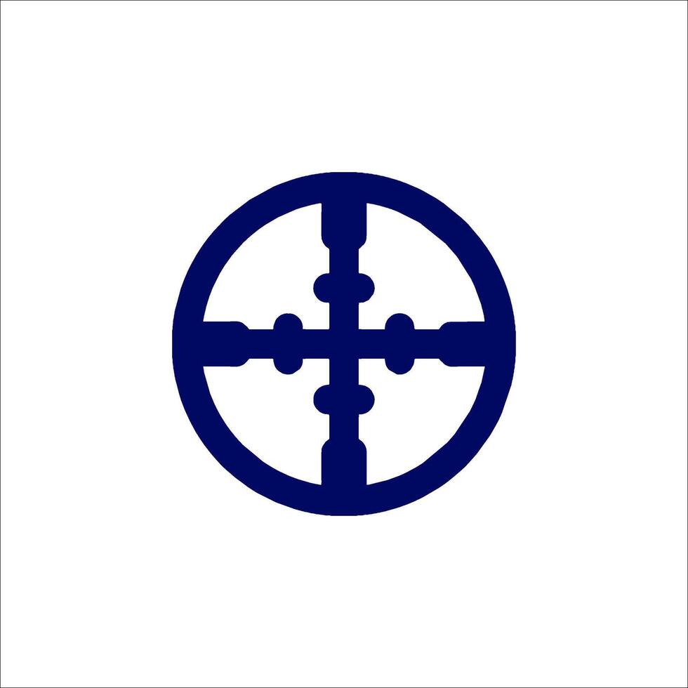 A blue cross in the center of a circle vector