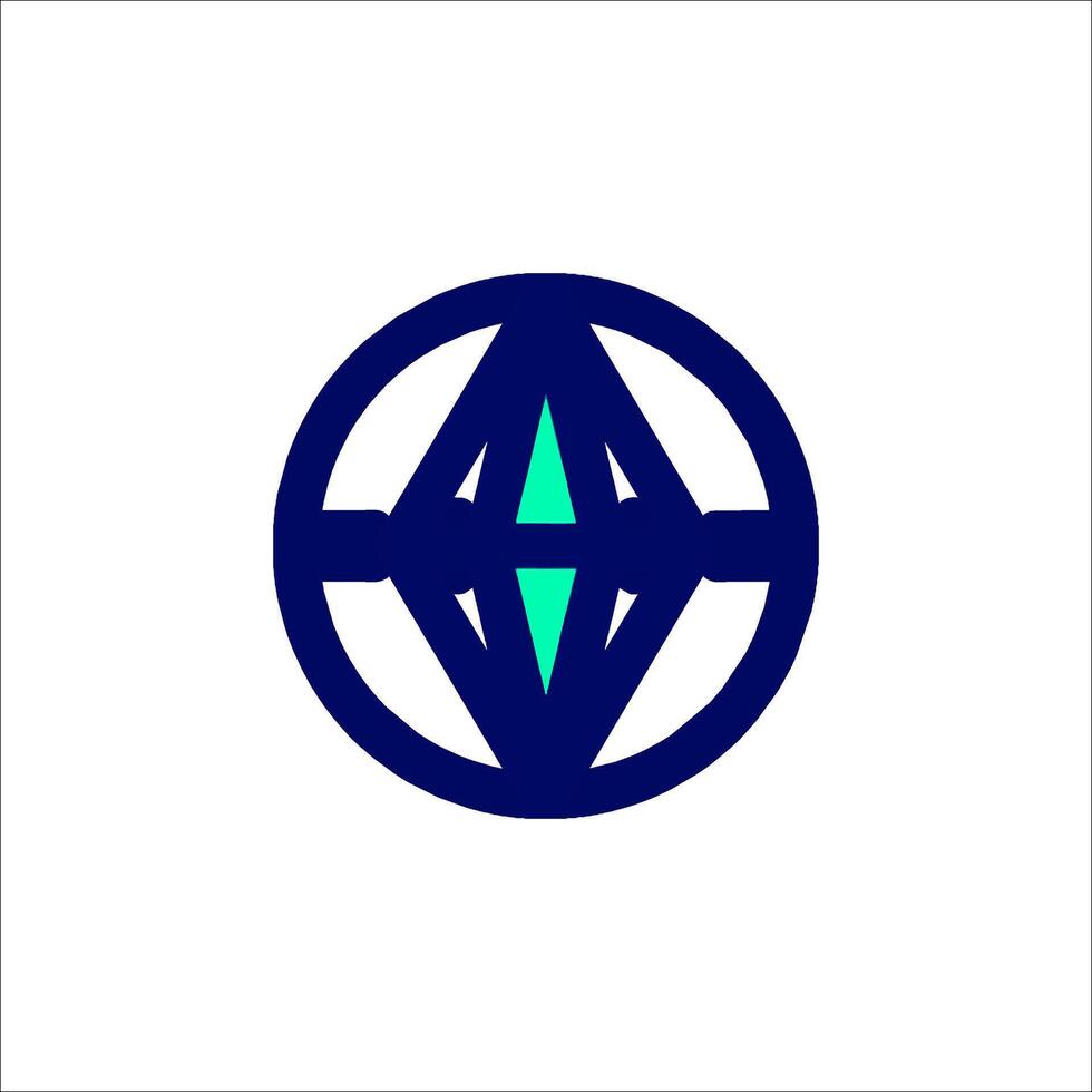 A logo with a green and blue star in the center vector