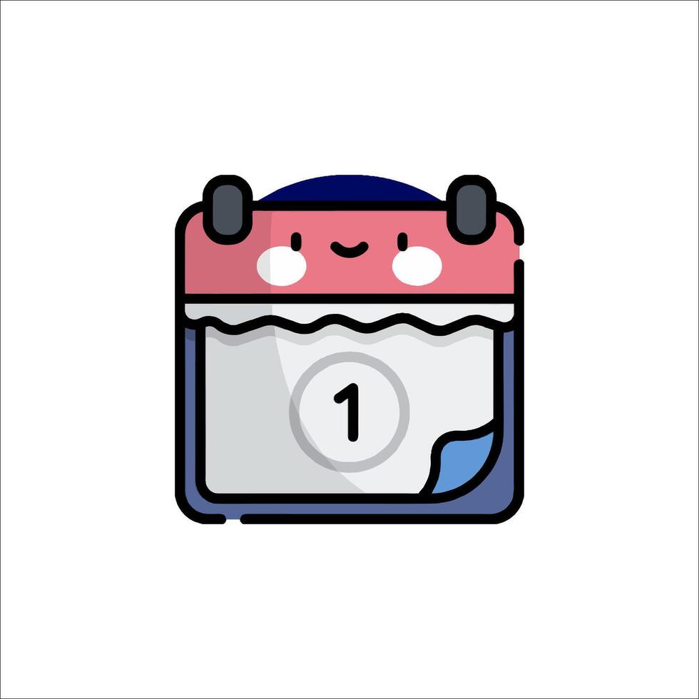 A calendar icon with a face on it vector