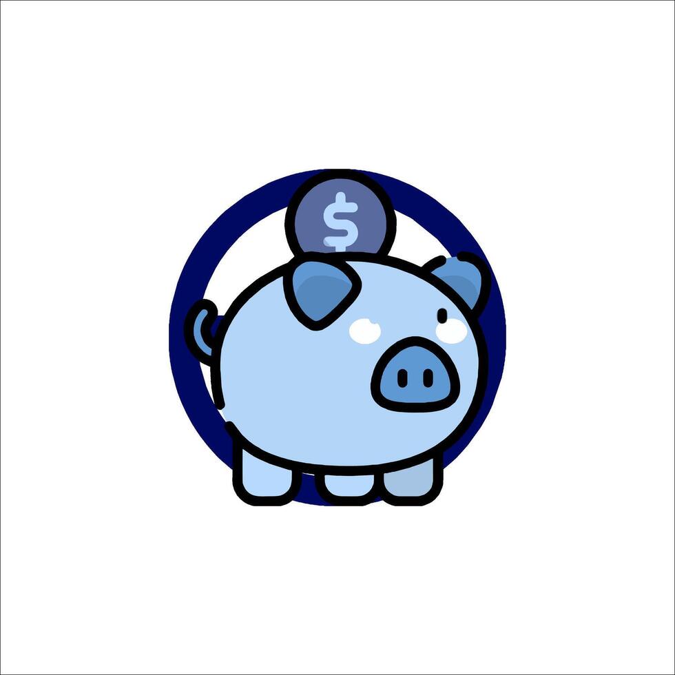A cartoon pig with a dollar sign on it vector