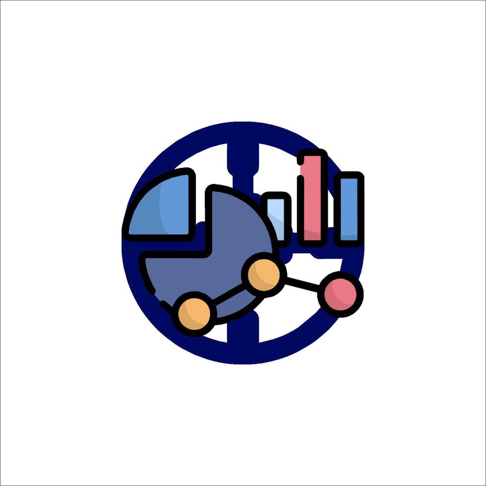 A blue and pink logo with a car in the middle vector