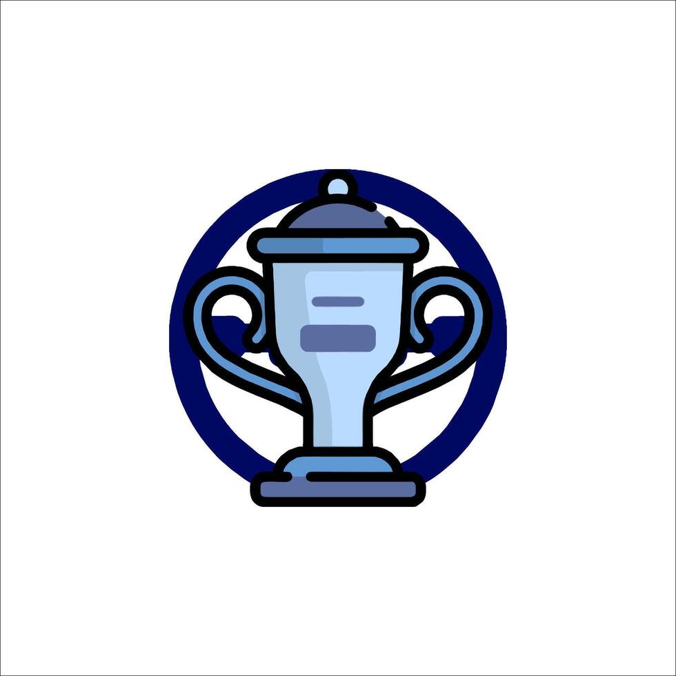 A blue trophy cup icon on a white background vector