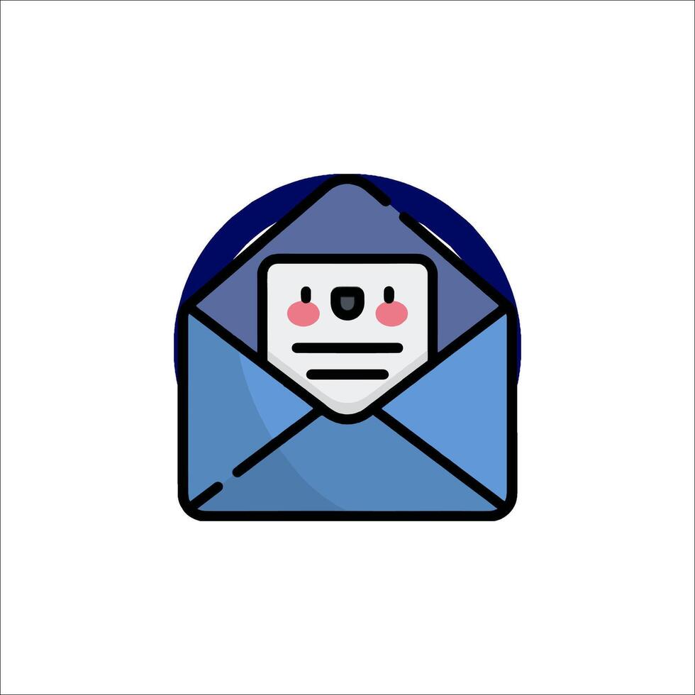 Email icon with a cute bear inside vector
