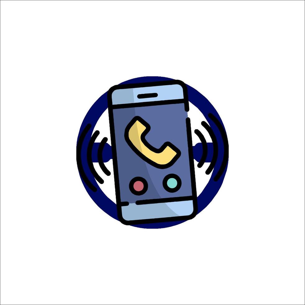 A phone with a phone call icon on it vector