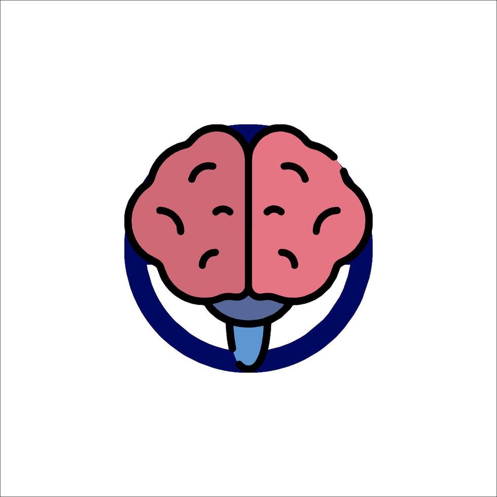 A cartoon brain icon on a white background vector