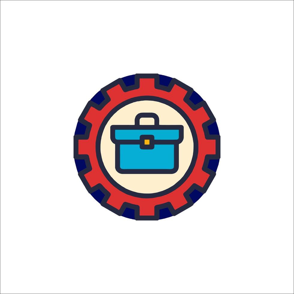 A blue and red toolbox icon on a white background vector