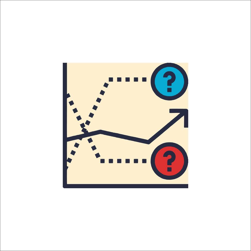 A graph with arrows pointing up and down vector