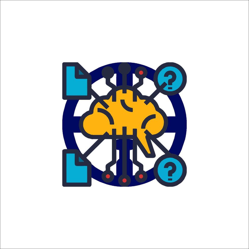 A brain with a question mark on it vector