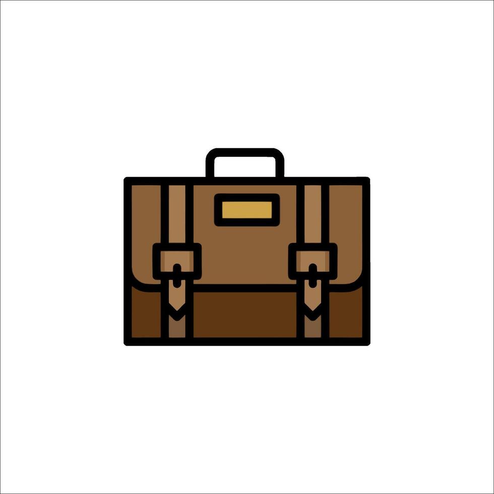 A brown briefcase icon on a white background vector