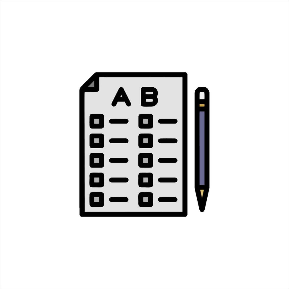 A pencil and a checklist on a white background vector