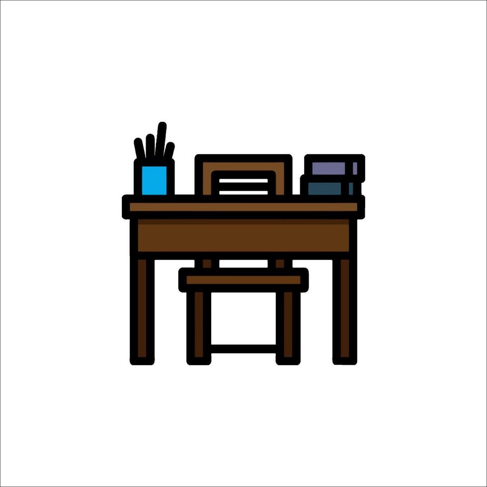 School desk icon illustration vector