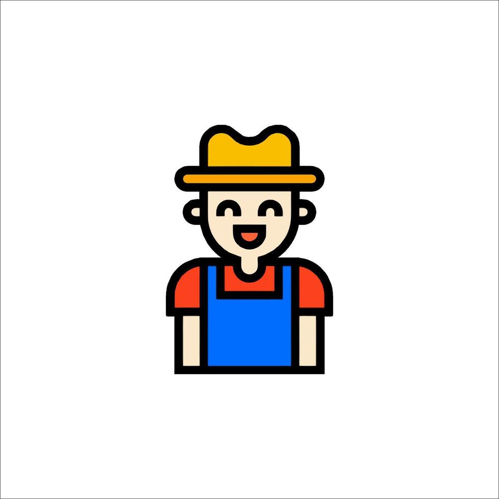 A man in overalls and hat vector