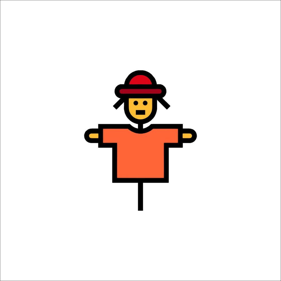 A man in a red shirt and hat is standing on a stick vector
