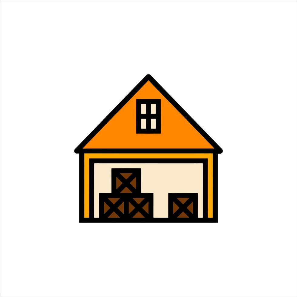 House with boxes icon vector