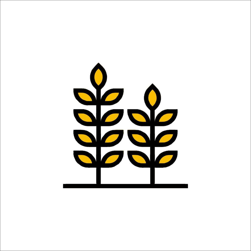 A simple icon of two plants on a white background vector