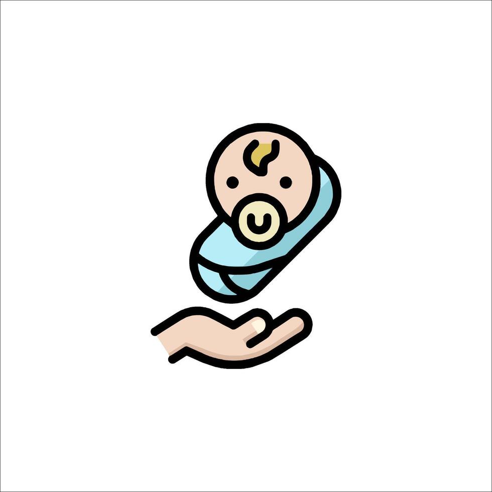 Baby in a sling icon vector