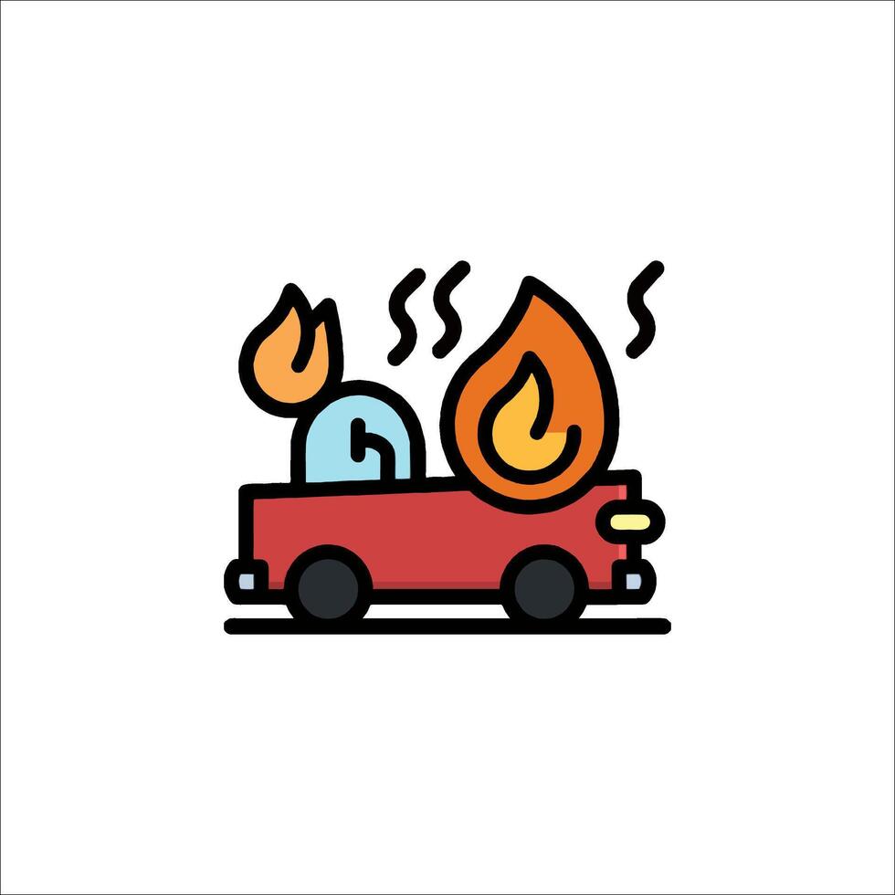 Fire car icon illustration vector