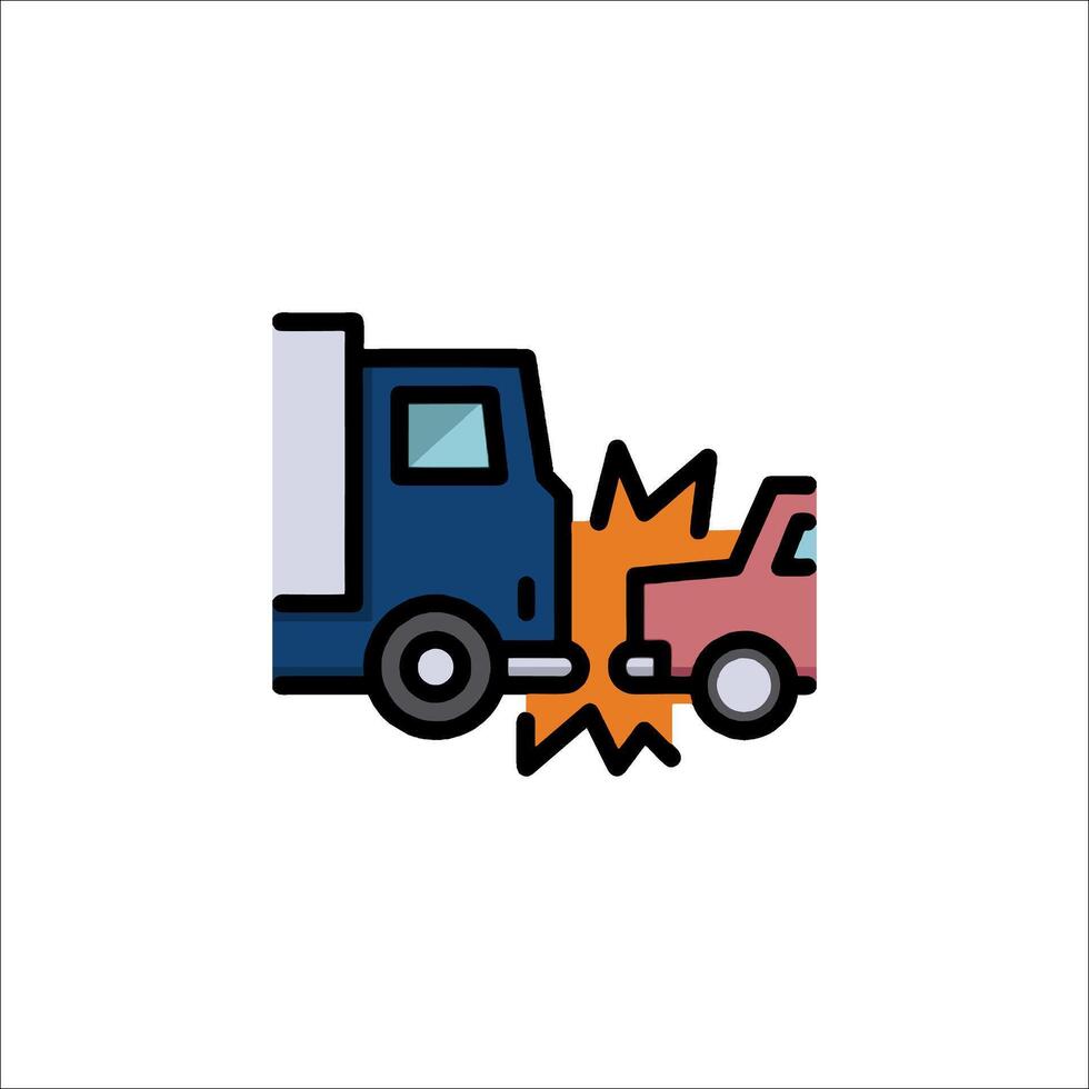 A truck and a car crash into each other vector