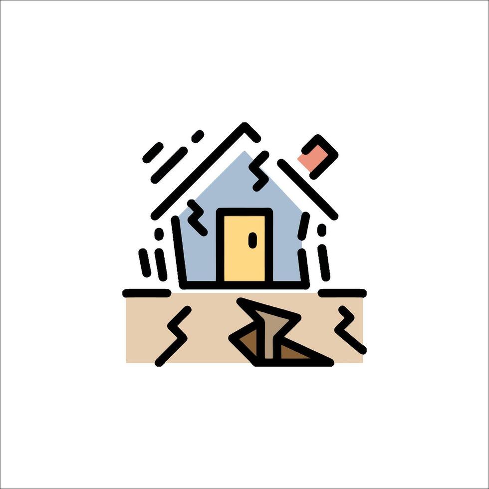 A house with a broken window and a broken door vector