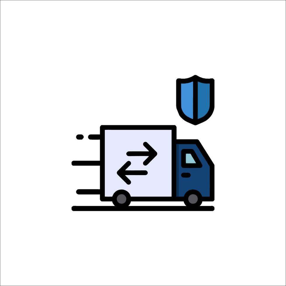 A truck with a shield and a arrow on it vector