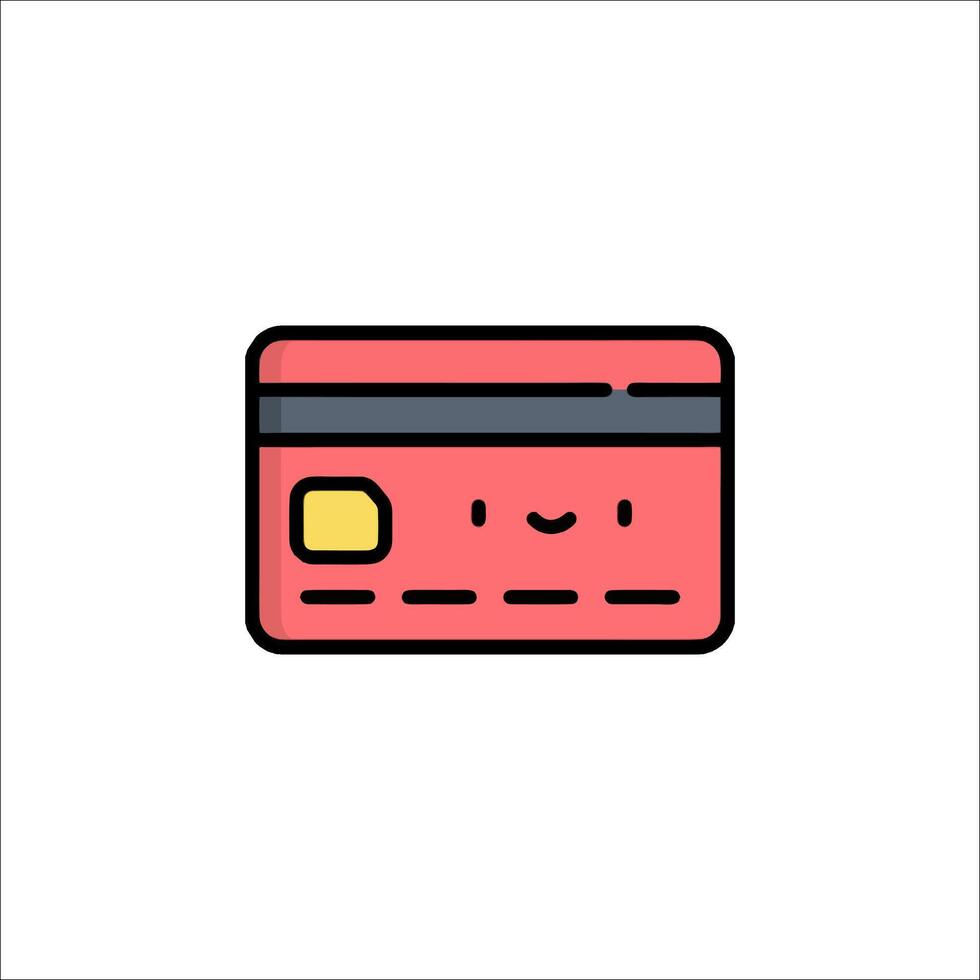 A credit card icon with a smiley face vector