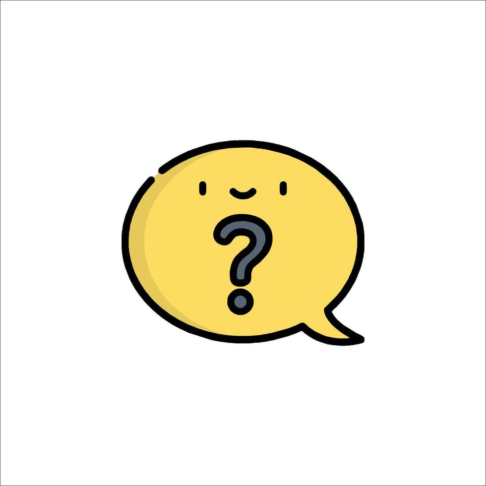 A yellow speech bubble with a question mark on it vector