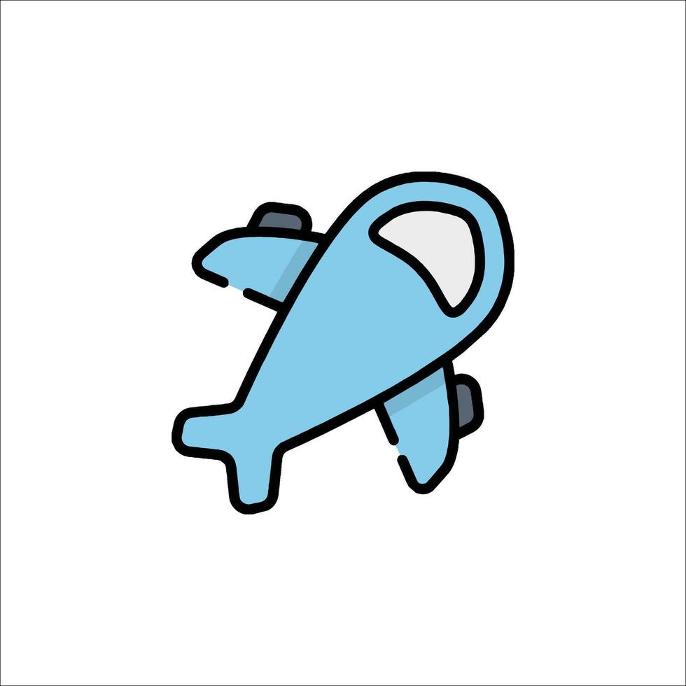 A blue airplane icon on a white background vector