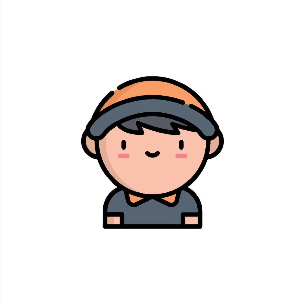 A boy with a hat on his head vector