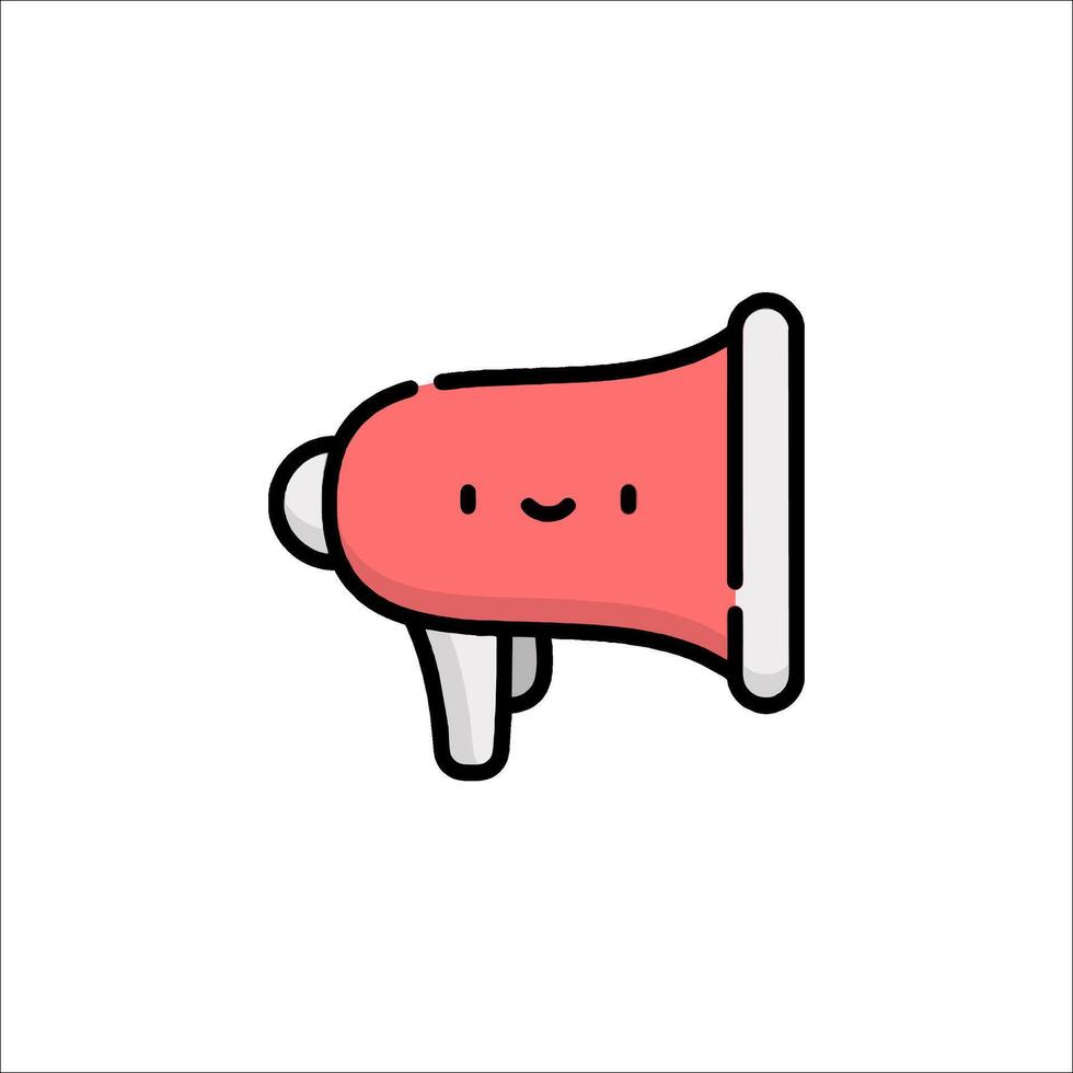 A cartoon megaphone with a smiley face vector