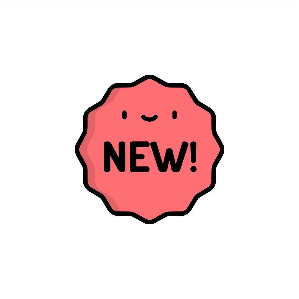 A new sticker with the word new on it vector
