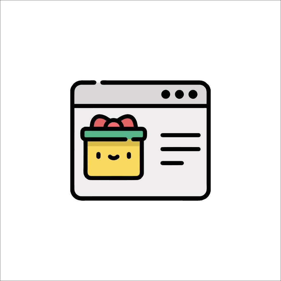 A web page with a box of fruit on it vector