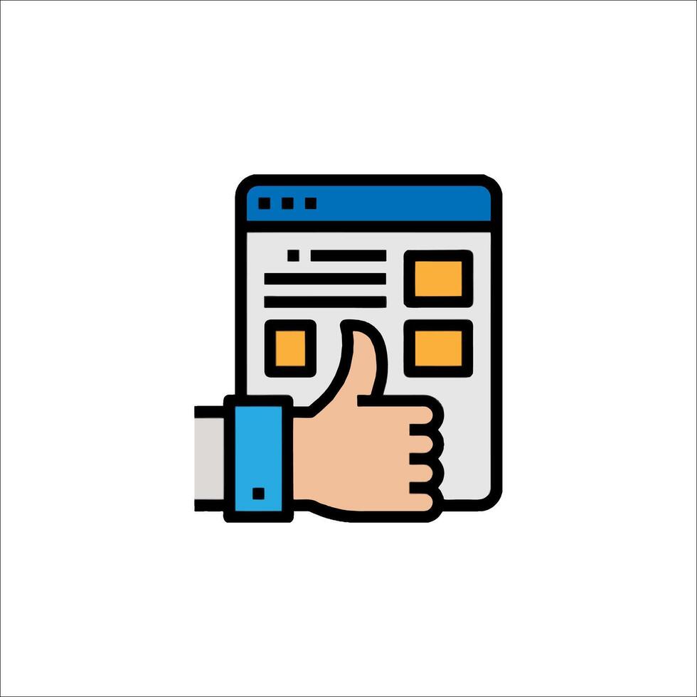 A hand holding a tablet with thumbs up vector