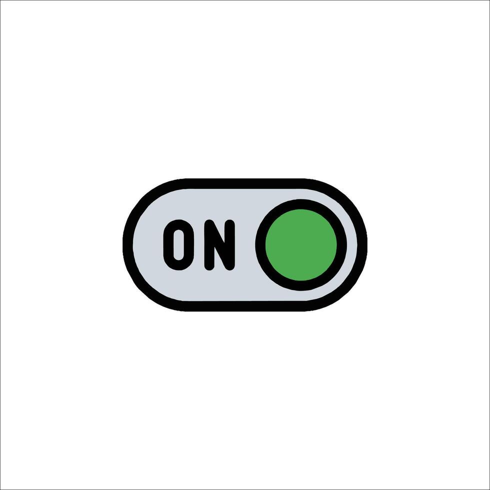 A green on button icon on a white background vector
