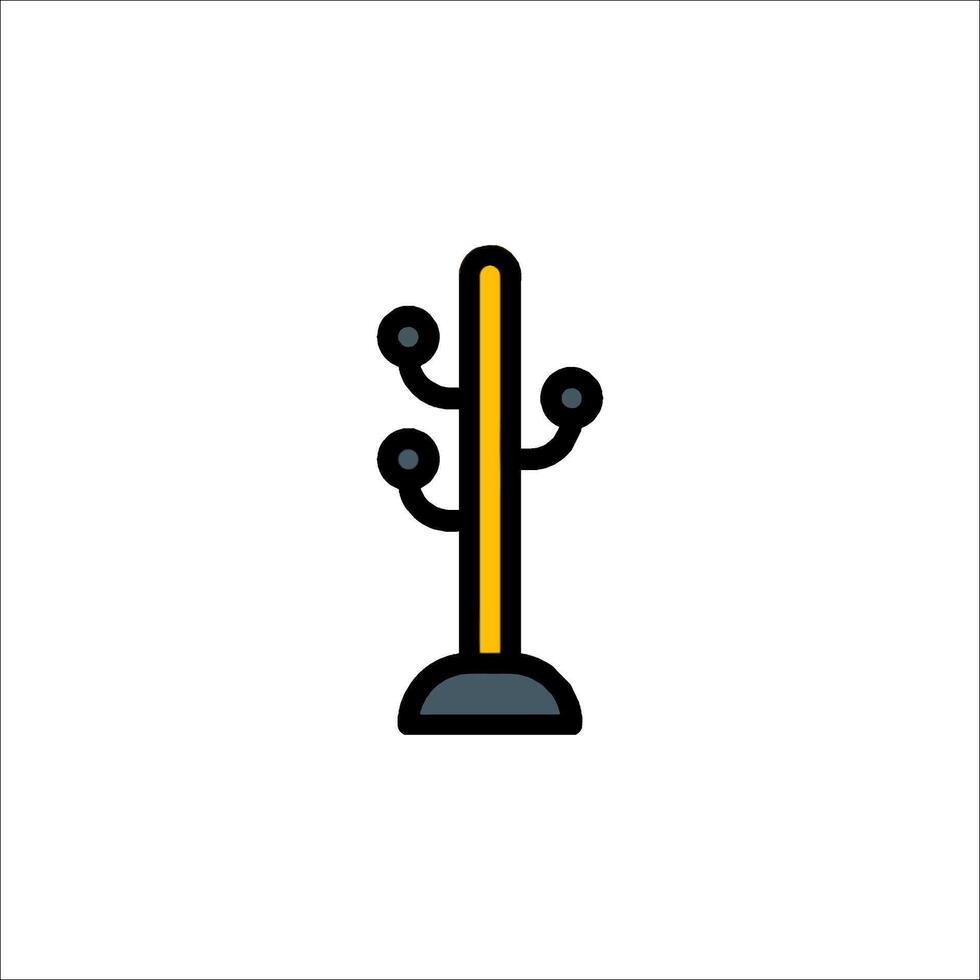 A black and yellow pole with three balls on it vector