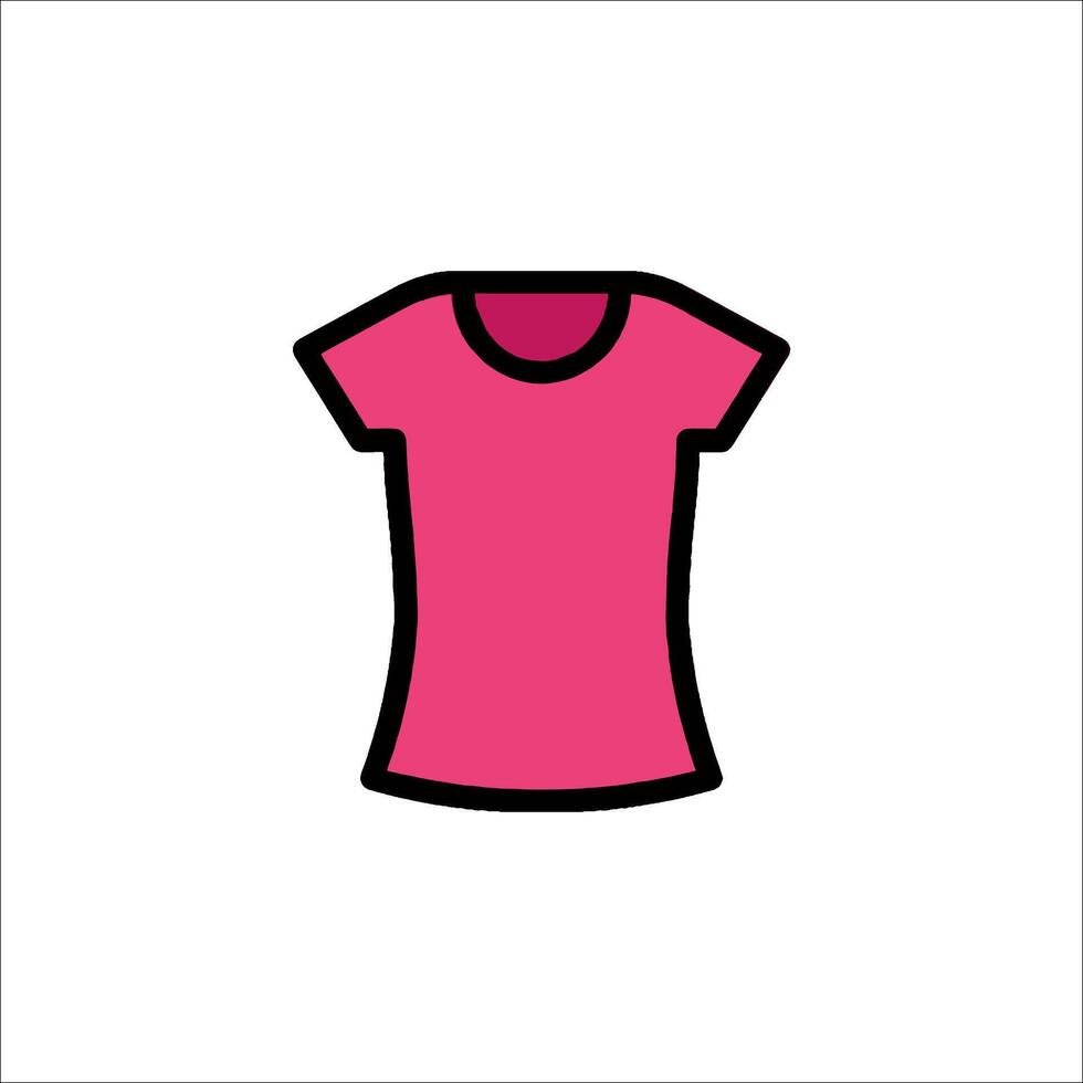 A pink t - shirt icon on a white background vector