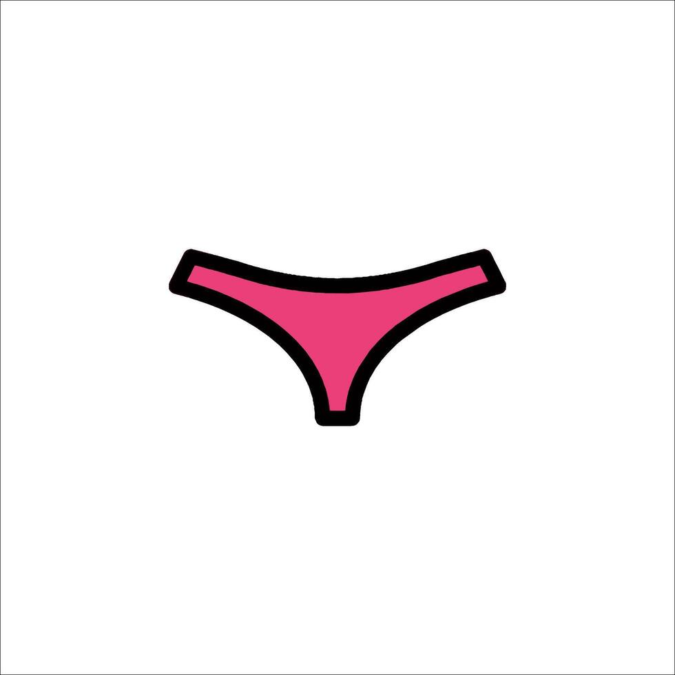 A pink bikini bottom icon on a white background vector