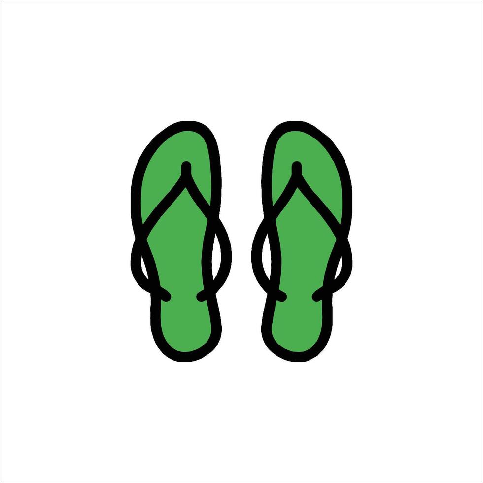 A pair of green flip flops on a white background vector