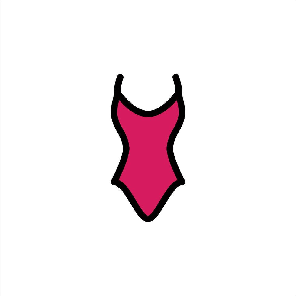 A pink swimsuit on a white background vector