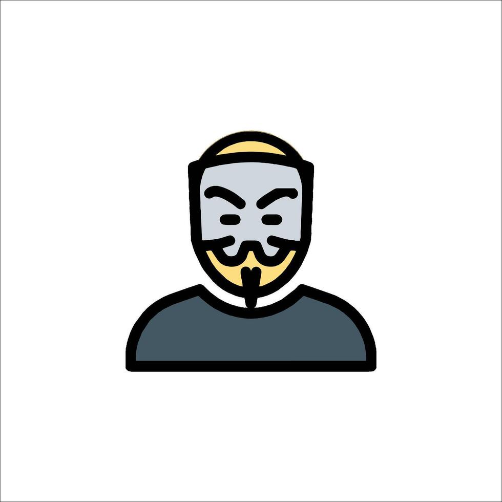 Anonymous person icon with a mask on his face vector