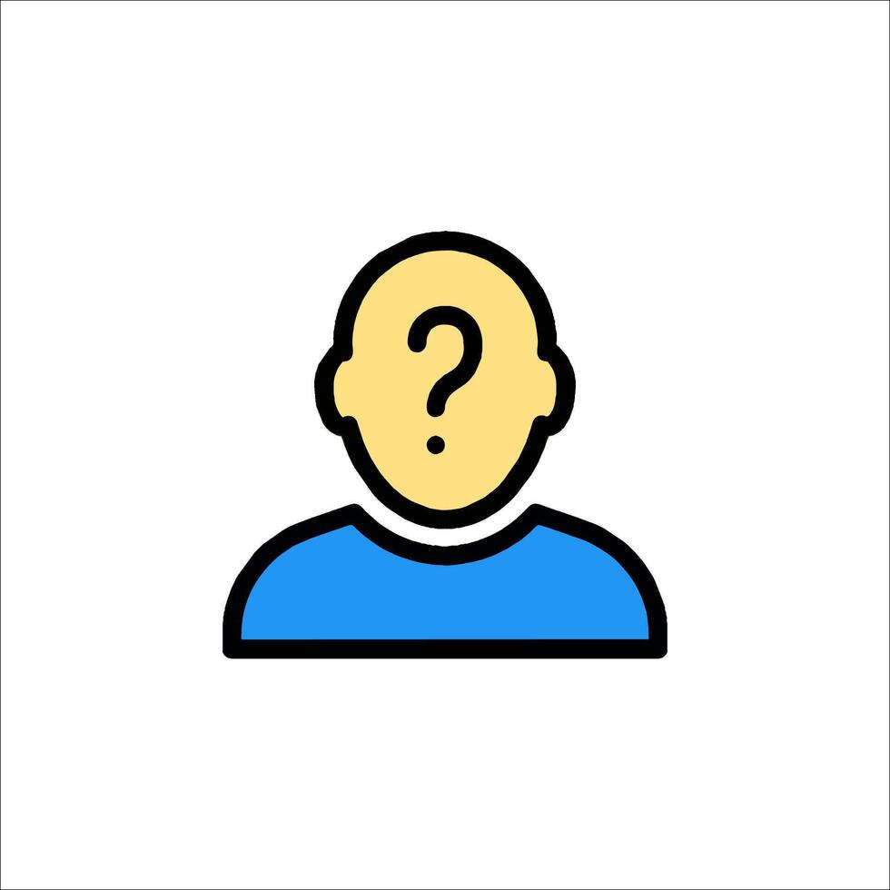 A man with a question mark on his head vector